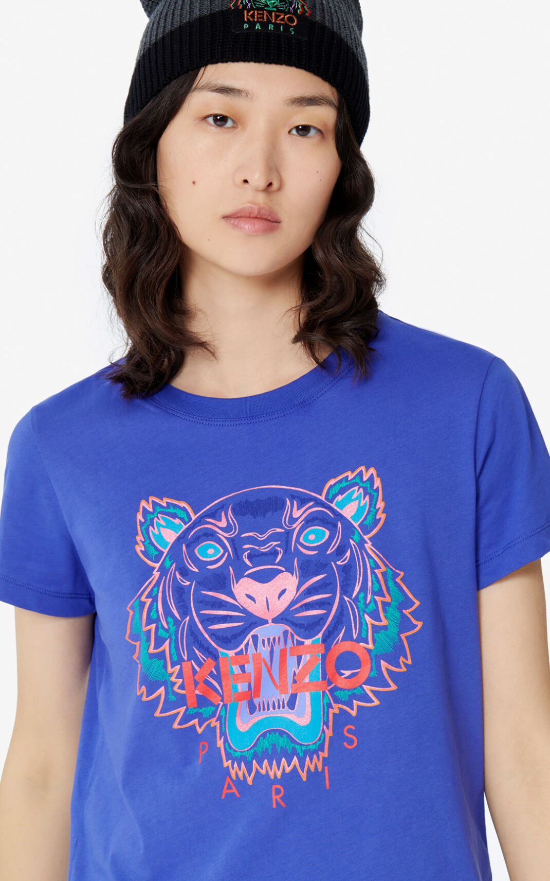 T Shirt Kenzo Tiger Femme Violette | MYJL-57894